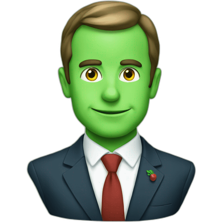 Macron with green check emoji