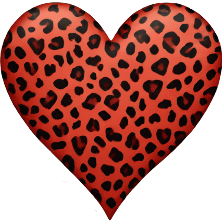 Red leopard print heart emoji