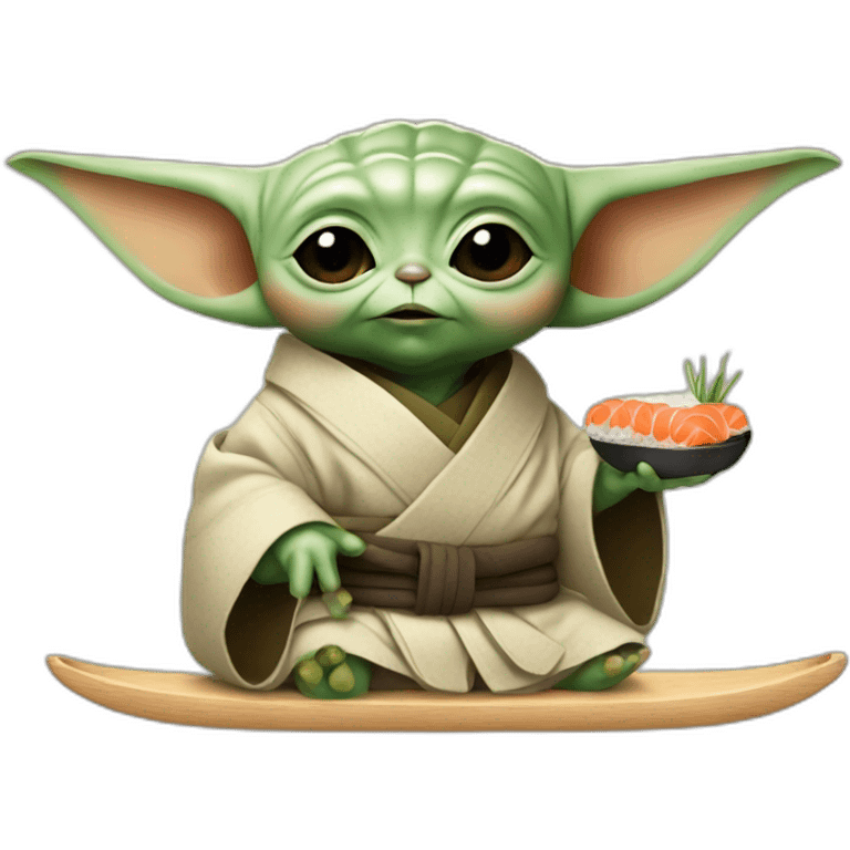 Baby yoda eat sushi emoji