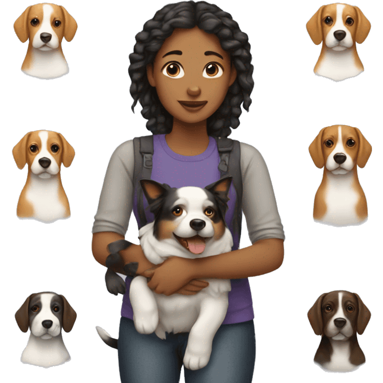 Girl with dogs emoji