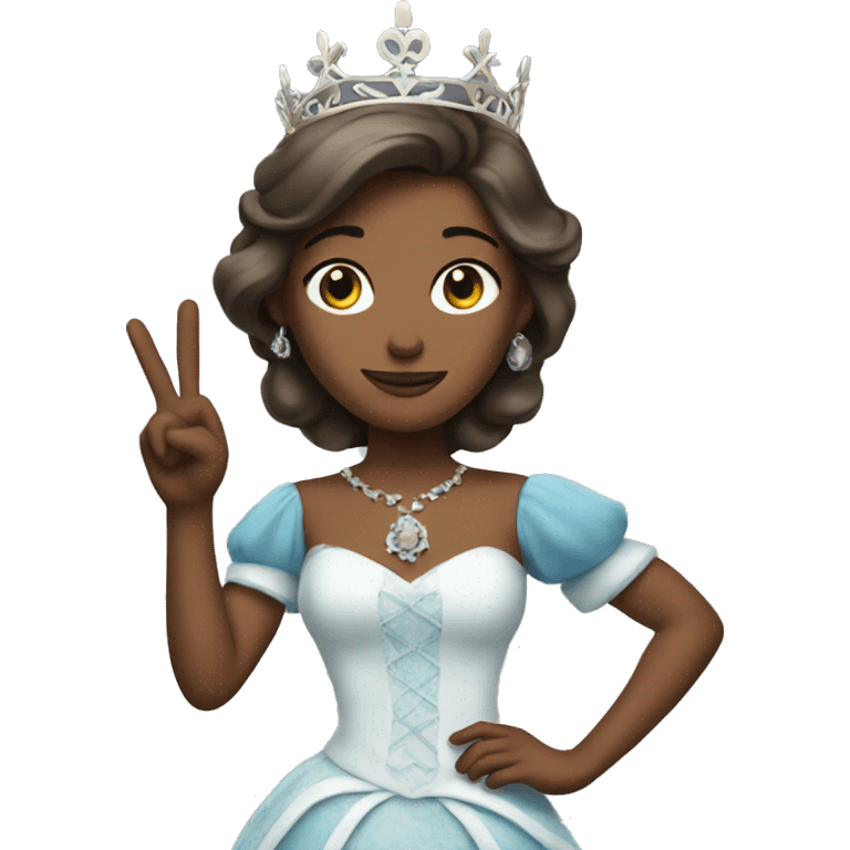 Princess holding a peace sign  emoji