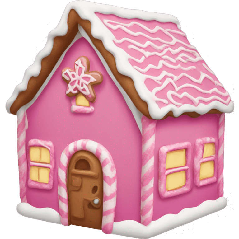 Pink gingerbread house emoji