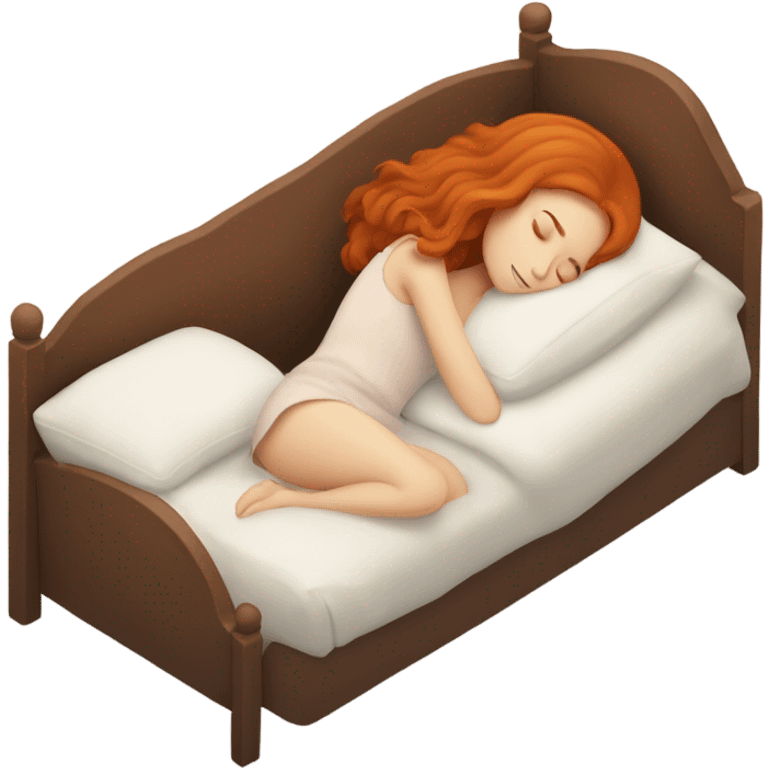 redhead girl sleeping cozy emoji