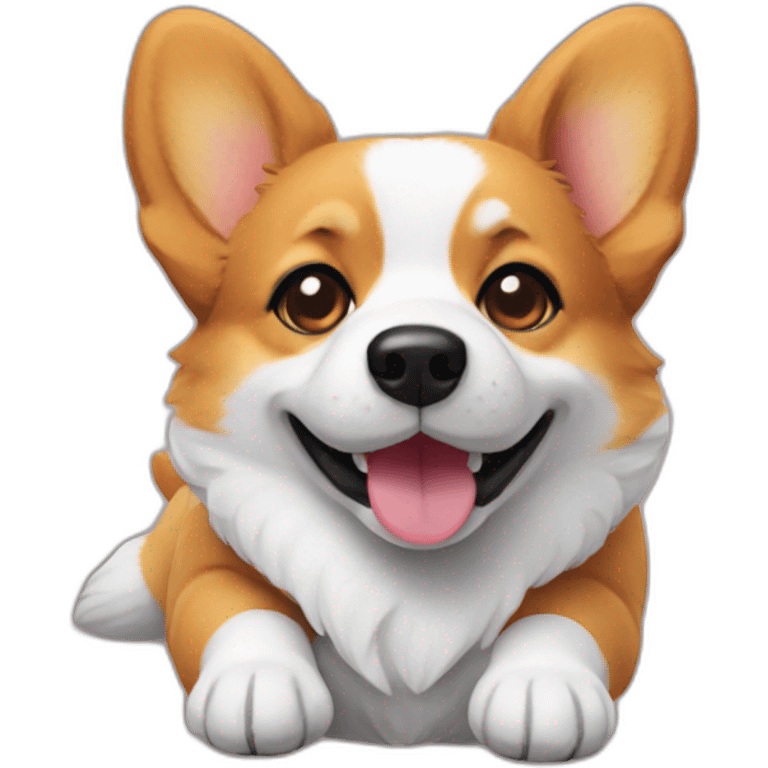 Corgi on back emoji