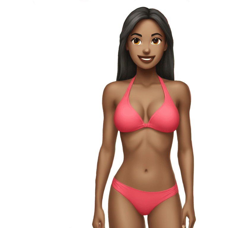 fit girl in watermelon bikini emoji