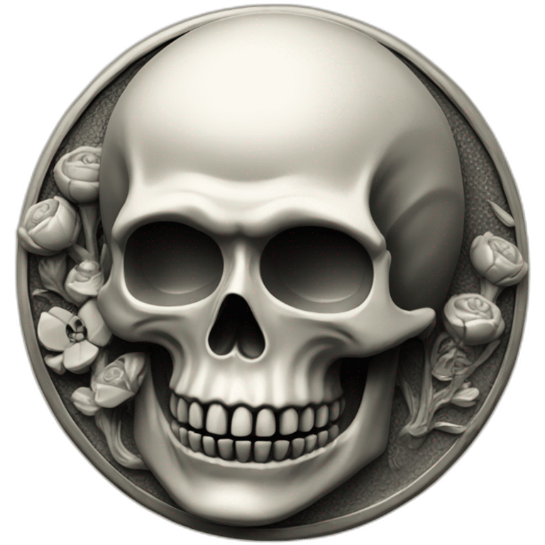 Memento mori signet ring emoji