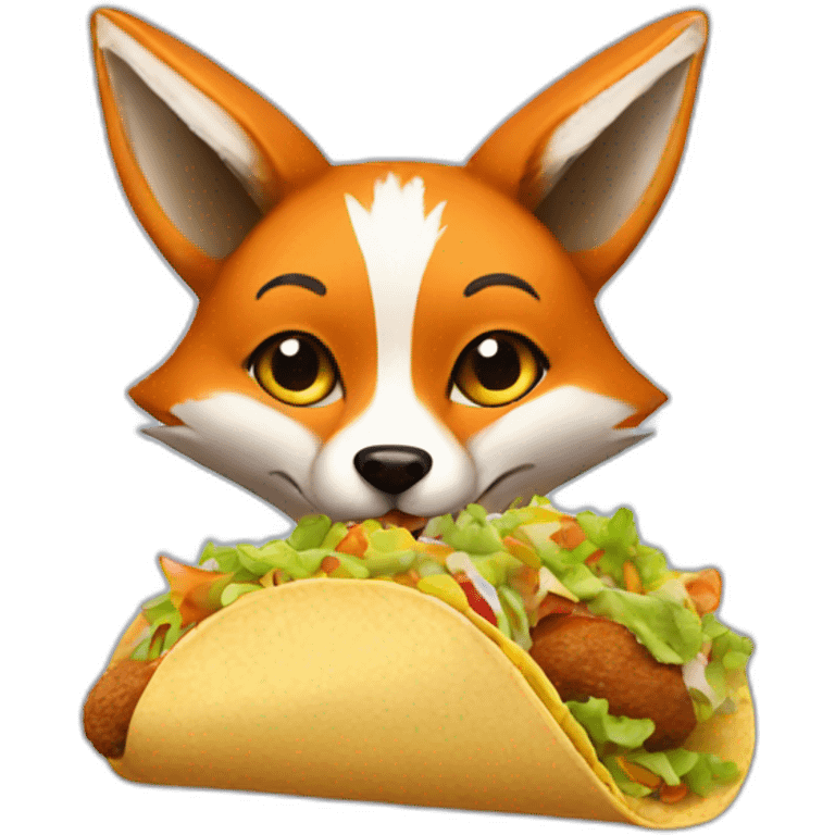 A fox eating tacos  emoji