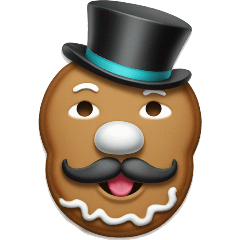 Gingerbread Mr. Monopoly emoji