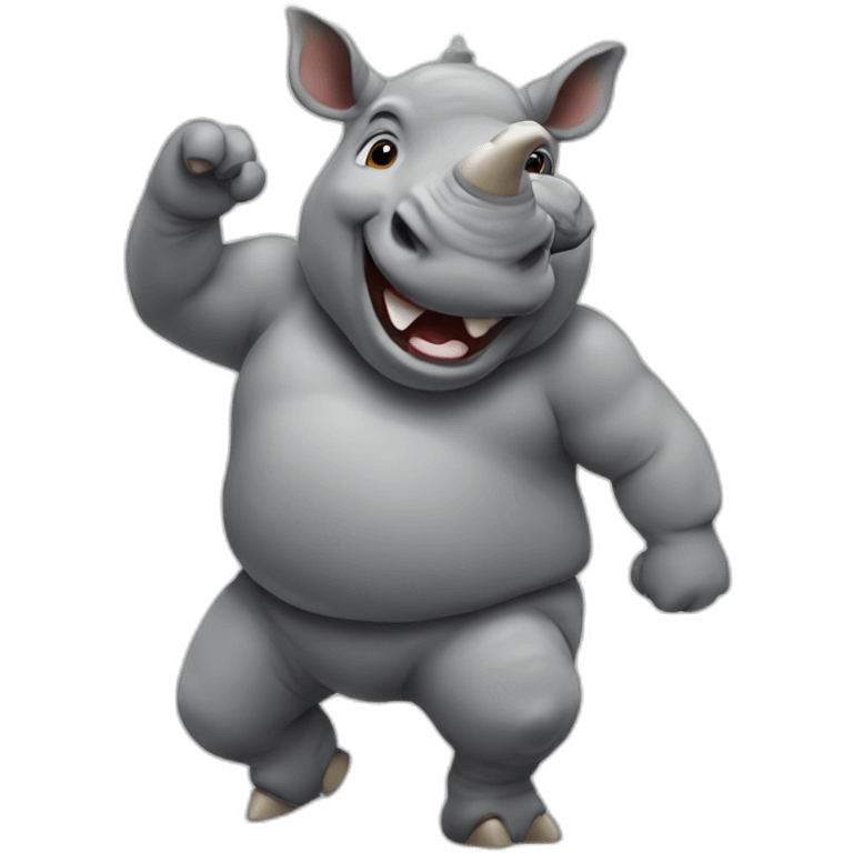 Rhino-dancing emoji