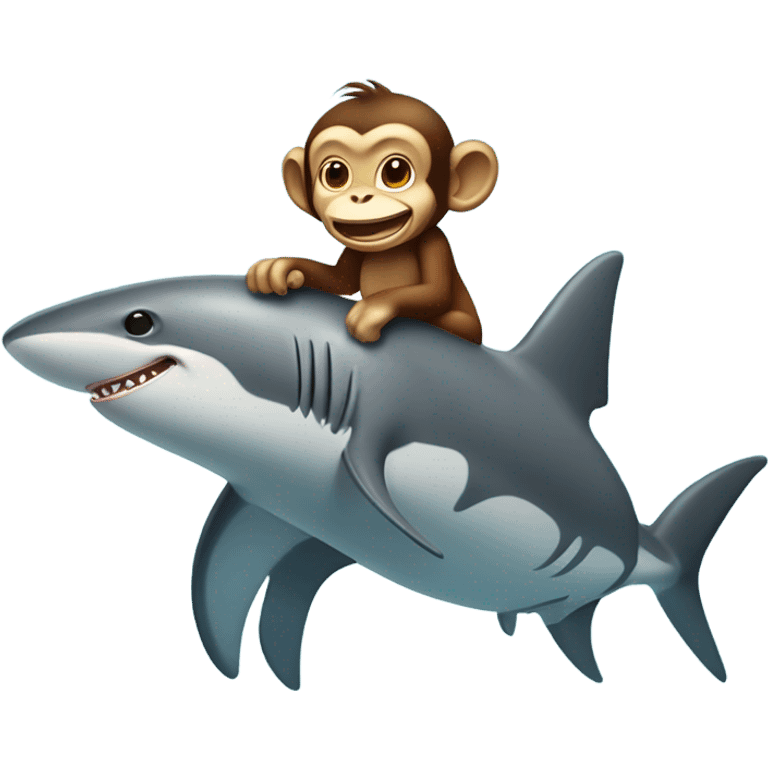 Monkey riding shark  emoji