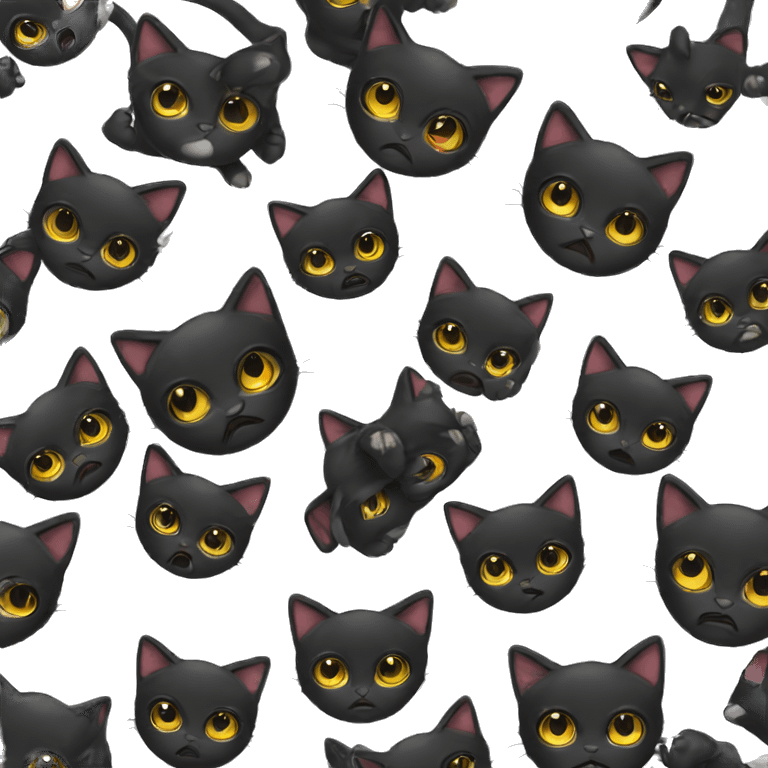 Black kitten angry emoji