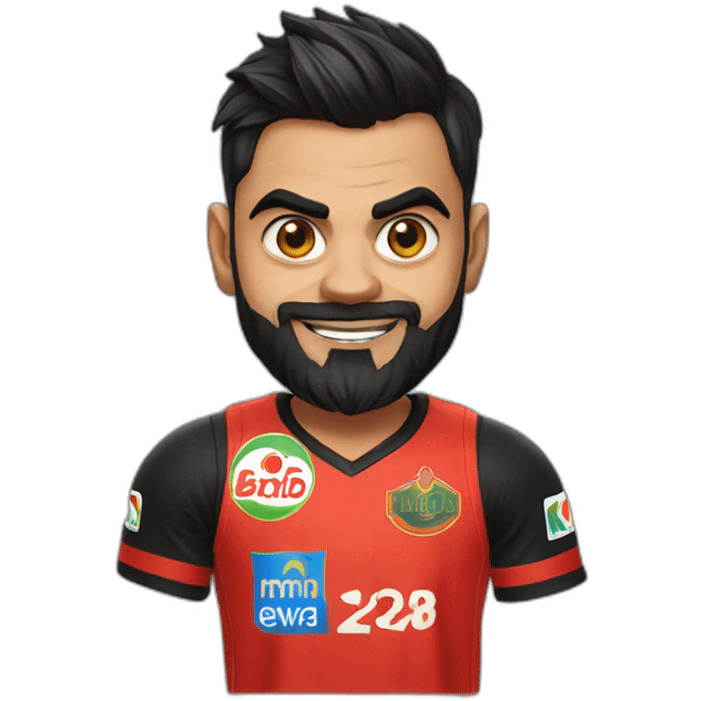 Virat kohli in RCB jersey playing basketball emoji