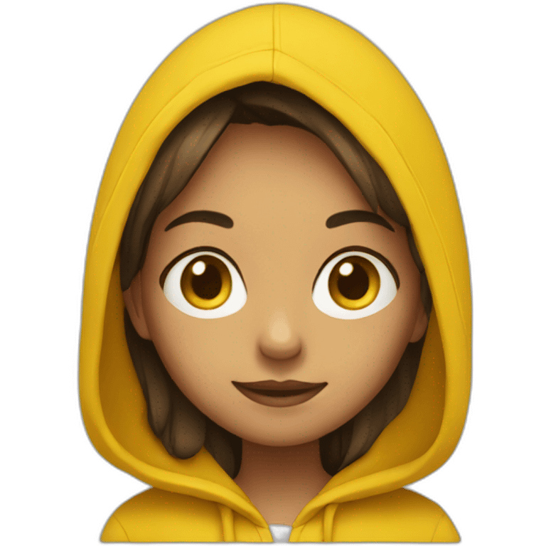 Girl in yellow hoodie emoji