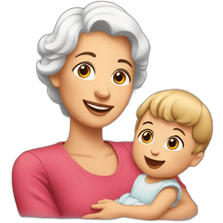 Mamie et bébé emoji