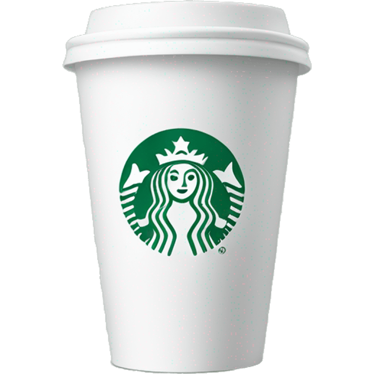 White cup with green Starbucks logo  emoji