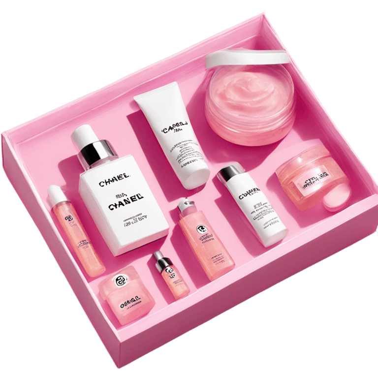 pink chanel skincare kit emoji