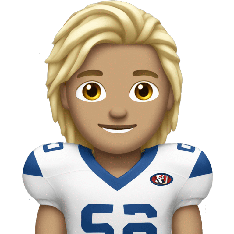 cool football player blond hair emoji