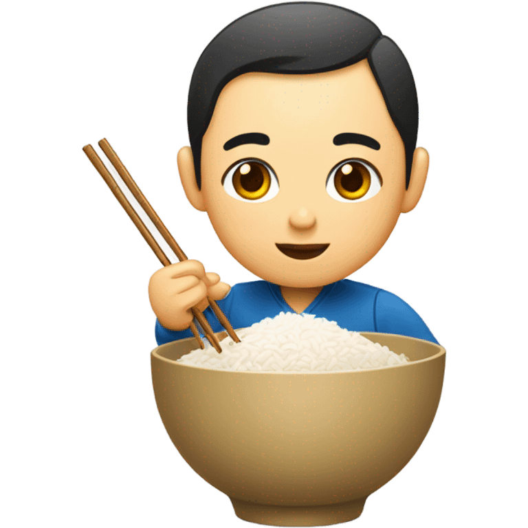 Chinese eating rice emoji