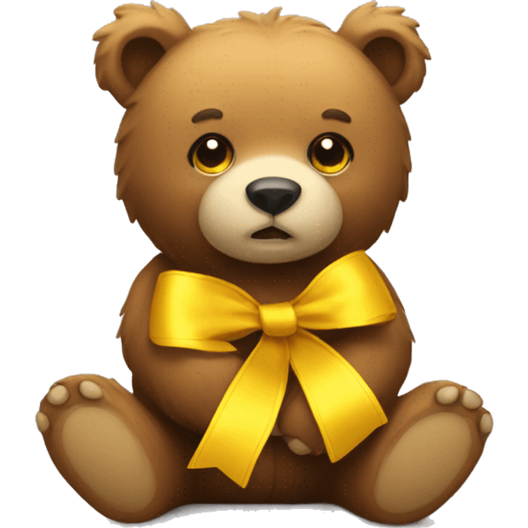 A bear with yellow ribbon  emoji