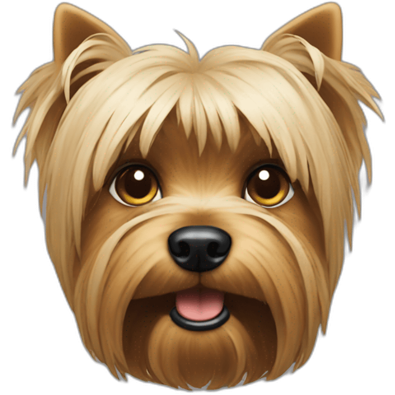 An unhappy Yorkshire Terrier emote emoji