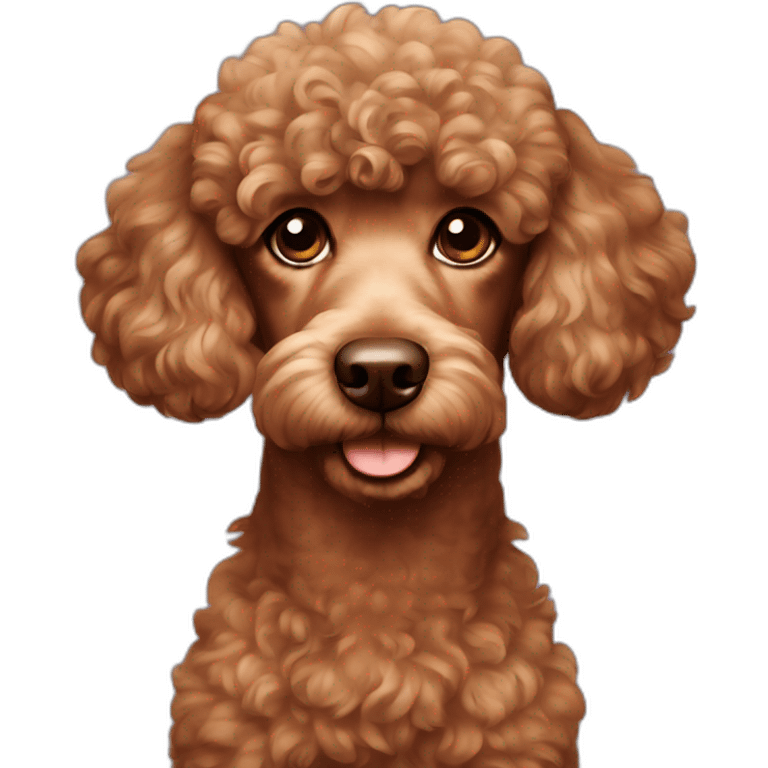 Brown-colored poodle dog emoji