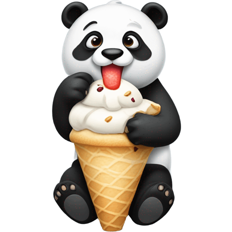 Panda eating ice cream emoji