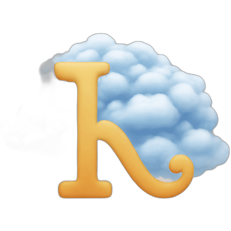 the letter I made from clouds emoji