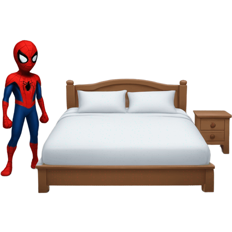 spiderman pointing at an empty bed emoji