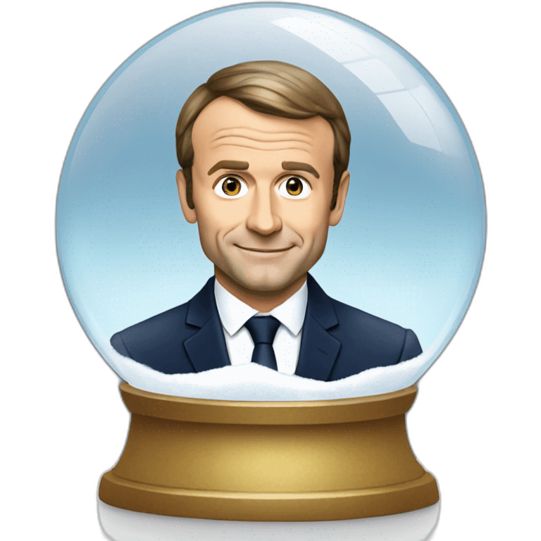 Emmanuel macron in a snow-globe emoji