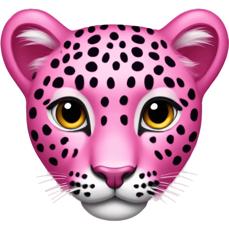 Pink leopard heart emoji