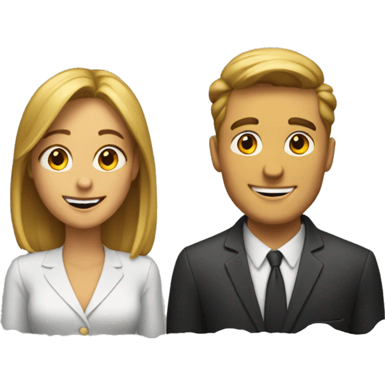 Man and woman in booth emoji