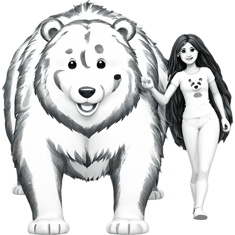 smiling girl with bear emoji