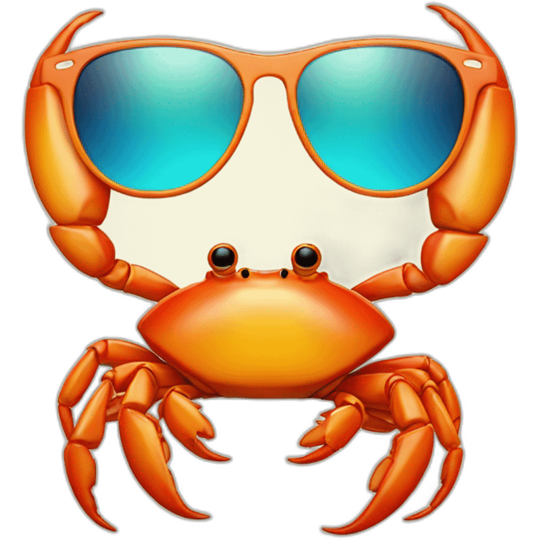 crab with sunglasses on a surfboard with golden chain  emoji