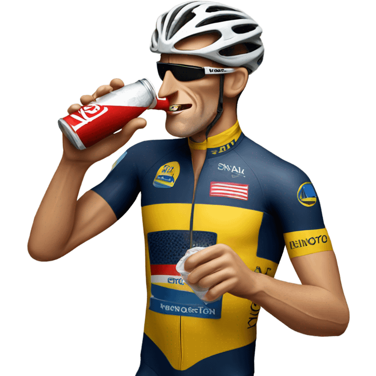 Lance Armstrong drinking Coke emoji