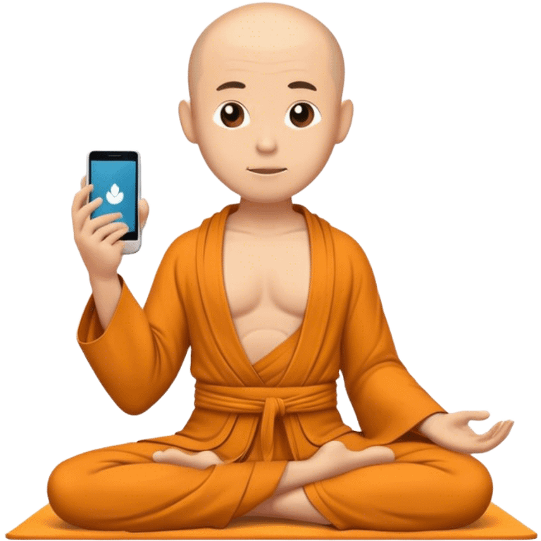  Phone wearing a monk robe in yoga position emoji