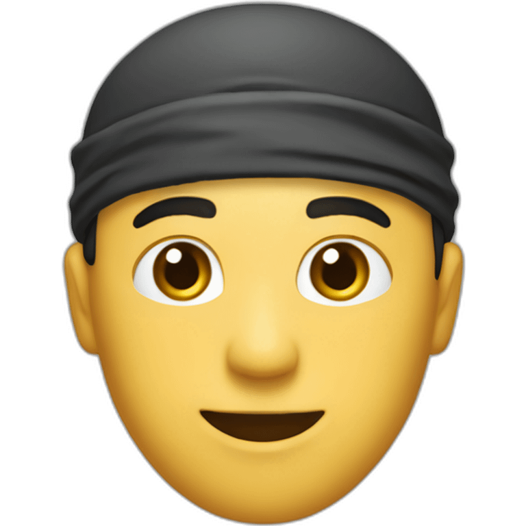 Homme avec un bob sur la tête et un bandana sur le visage emoji