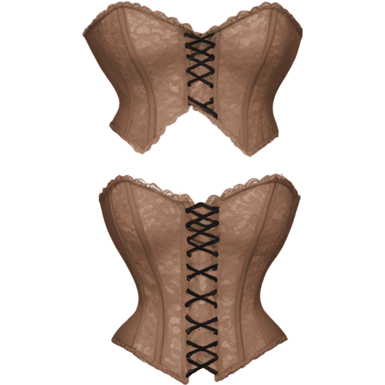 pastel brown lace corset emoji