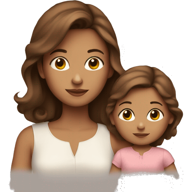 Brown hair Girl with baby emoji