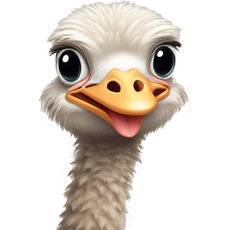 cute ostrich with bow  emoji