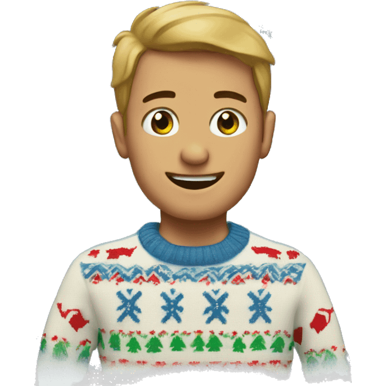 A Christmas sweater emoji