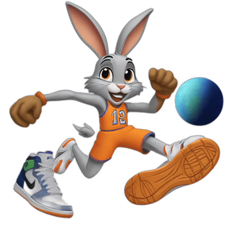 Bugs and Lola Bunny with Nike Space Jam emoji