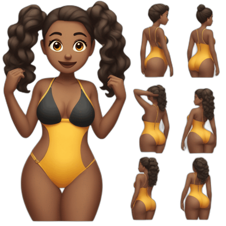 Slim-Thicc woman swimsuit posing (athletic build, perfect body, hourglass figure) emoji