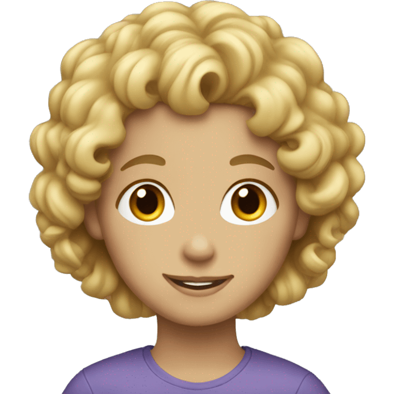 blonde girl with curly brown hair boy emoji