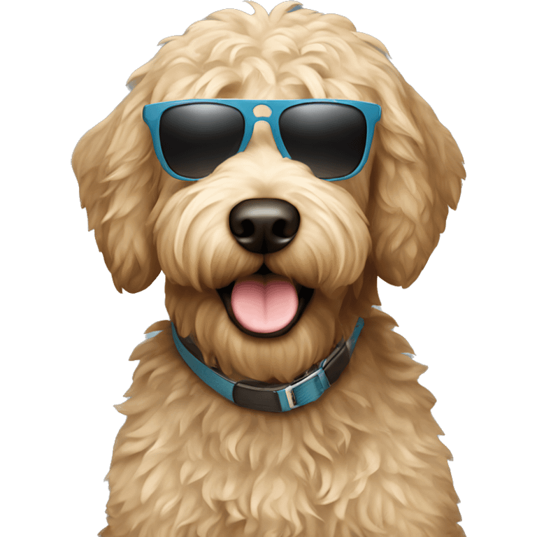 Labradoodle with sunglasses  emoji