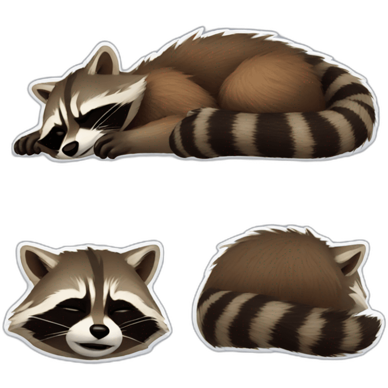 Rocket Raccoon sleeping emoji