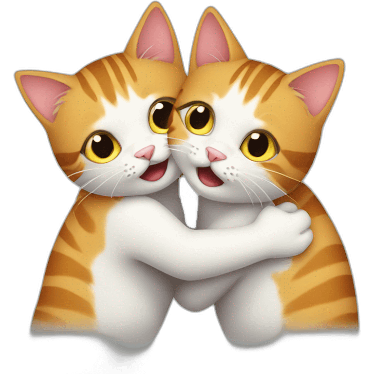 Two cats hugging emoji