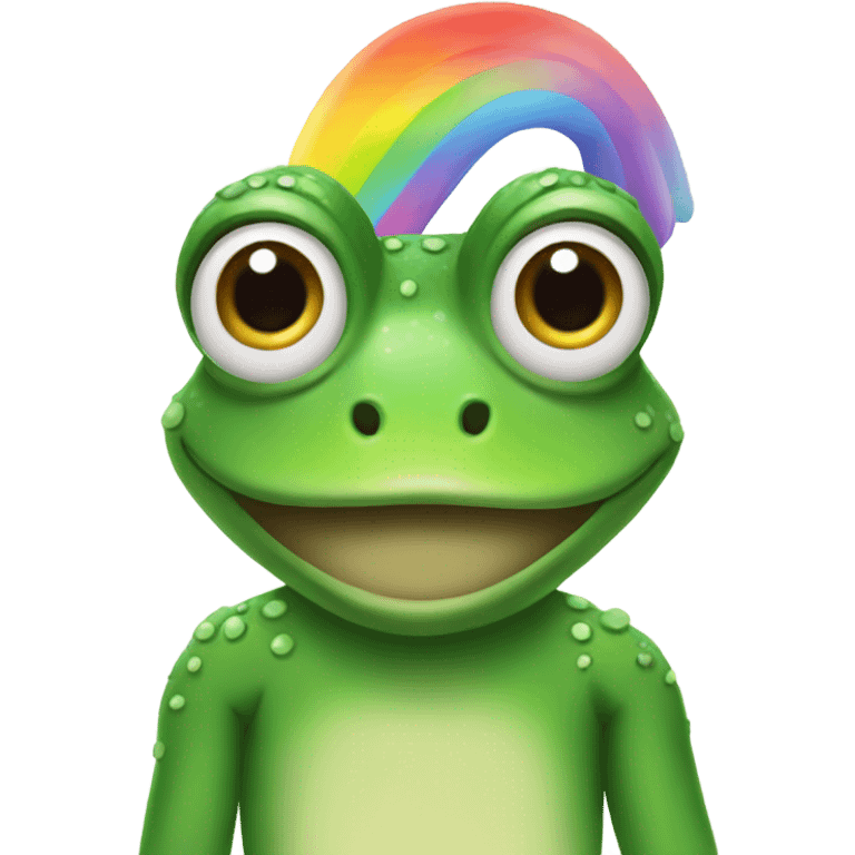 Frog with rainbow hair emoji