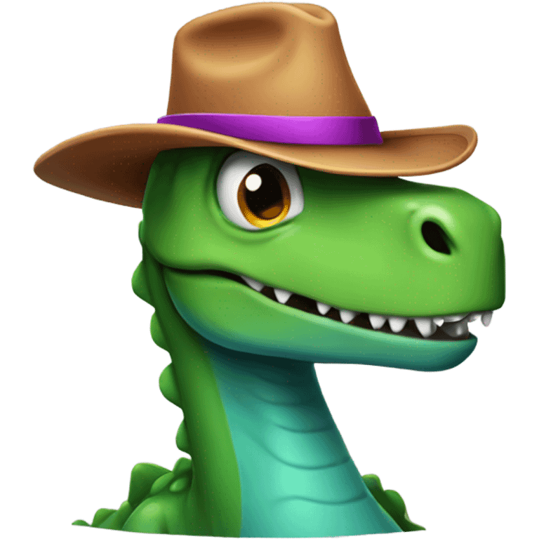 dinosaur wearing a hat emoji