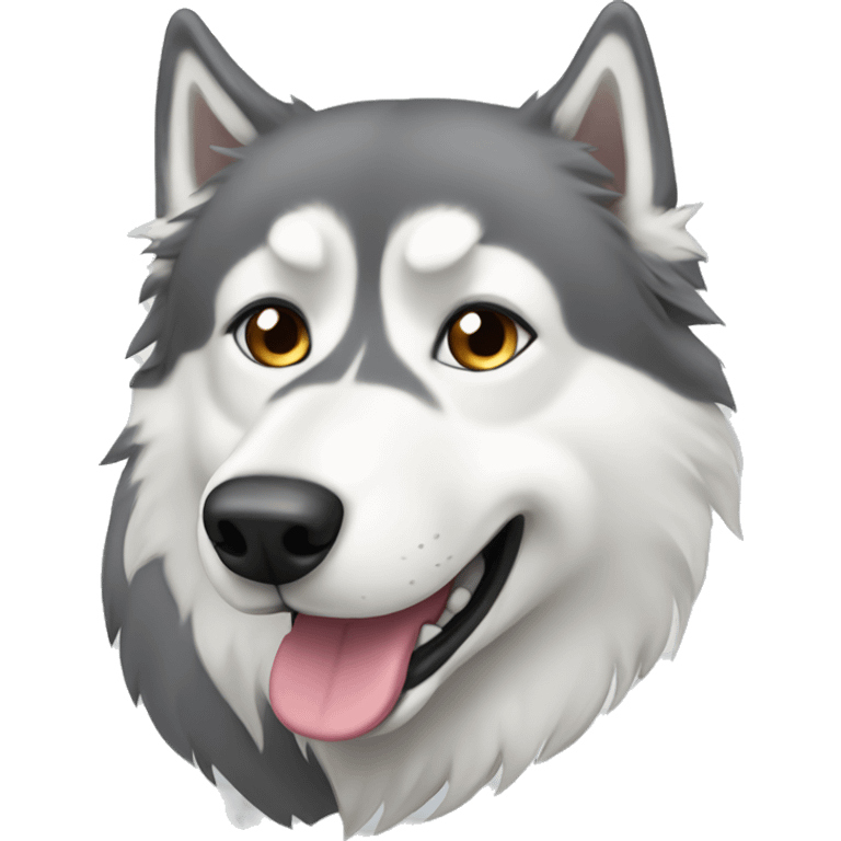 Gray and white long hair Husky emoji