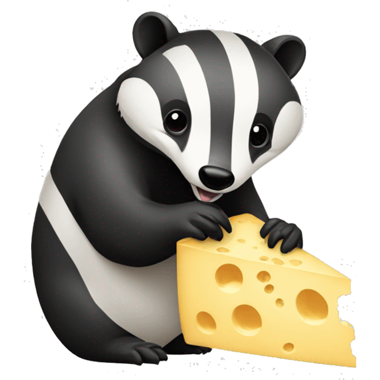 A badger eating a block of cheese emoji